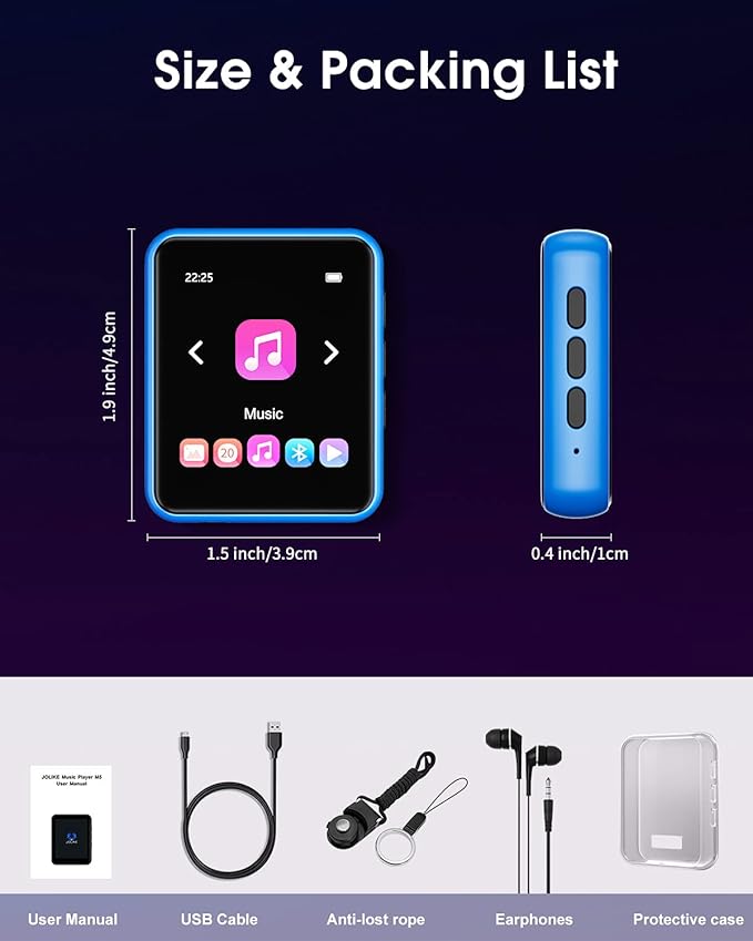 MP3 Player with Bluetooth 5.0 Portable HiFi Lossless Sound MP3 Music Player and - Image 7