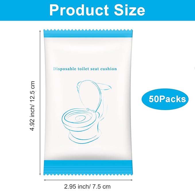50 Pack Disposable Toilet Seat Cover Waterproof Non-Woven Fabric, Disposable - Image 2
