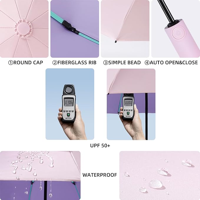 Folding Umbrella Anti-UV Compact Durable Folding Umbrella Auto Open Close - Image 8