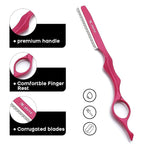 Hair Razors For Cutting Hair 6.89",Hair Cutting Razor Professional Texturizing Cutting Razor with Replacement Stainless Steel Blades,Ideal for Salon/Home -11PCS Pink