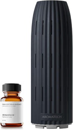 AromaTech Ambience Scent Diffuser for Essential Oil Blends & Fragrances – Waterless Scent Machine w/Bluetooth for Home, Bathroom Boutiques, Hotel, Spa – Charcoal with 60 ml Oil