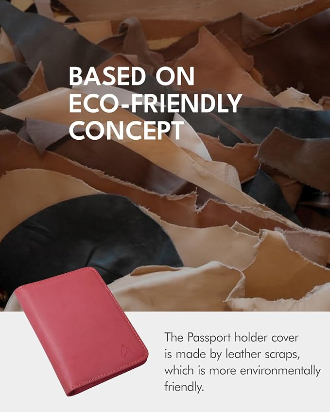 ALLIVE Passport Holder for Travel Women Men, Genuine Leather Passport Cover - Image 2