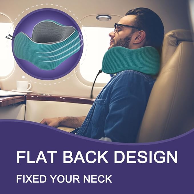 napfun Neck Pillow for Traveling, Upgraded Travel Neck Pillow for Airplane 100% - Image 4