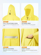 SaphiRose Extra Thick Hooded Rain Poncho Double Layer Waterproof Raincoat Jacket - Image 4