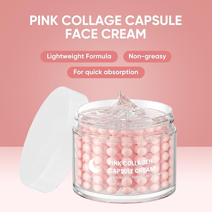 IREV Collagen Face Moisturizer, Moisturizing Facial Cream, Transparent Gel for Radiant Skin, Hydrating Night Face Skin Care, Jelly Cream for Dull, Uneven Tone 140g 4.9 OZ
