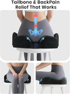 Benazcap Ergonomic Seat Cushion -Large Memory Foam Office Chair Cushion Seat Pad - Image 5