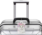 2 Pcs Cute White Cat with Pink Flowers Pattern Leather Luggage Tags, Funny - Image 6