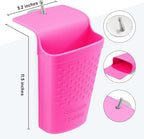 Heat Resistant Silicone Hair Iron Mat and Pouch,Portable Travel Hair Straightener Mat and Holder for Hair Styling Tools.1 Pack.(Hot Pink)