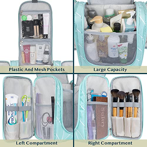 Extra Large Toiletry Bag Travel Bag for Women Men (Extra Large (12x6x12.5) / Teal Chevron)
