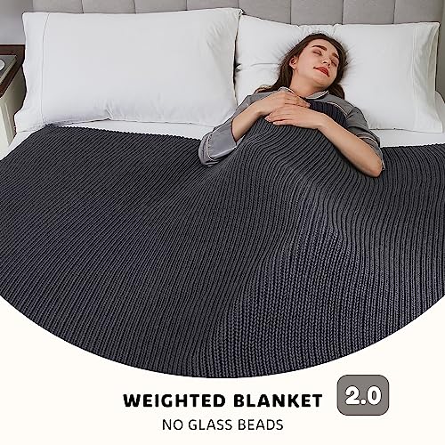 Knitted Weighted Blanket (27-granite Grey / 48" x 72" | 12lbs)