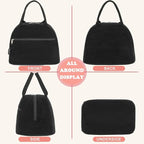 FlowFly Lunch Bag for Women Insulated Lunch Box Corduroy Lunch Tote Cooler for - Image 5