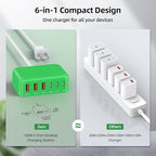 USB C Charger Block, 100W GaN 6 Port PD USB C QC USB A Wall Charger Adapter - Image 4