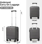 Hanke 16 Inch Underseat Carry On Luggage Hard Shell Suitcases - Image 3