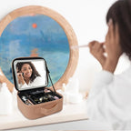 Travel Makeup Bag with LED Mirror Travel Makeup Organizer with 3 Lighted - Image 9