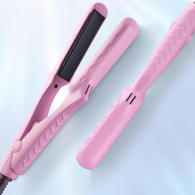 LOVANI Mini Flat Iron, Dual Voltage Travel Hair Straightener, Tourmaline Ceramic Small Flat Irons for Short Hair/Bangs (Pink, 0.5 Inch, SleekMini)
