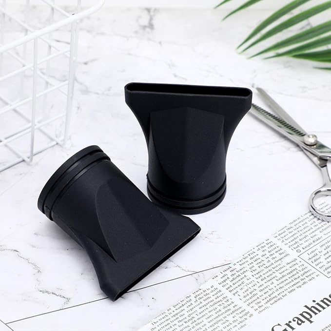 2pcs Hair Dryer Diffuser Nozzle Chi Blow Dryer Nozzle Flexible Nozzle Hair Dryer Nozzle Blow Diffuser Attachment Hair Dryer Diffuser Replacement Accessory Curly Volumizing Black