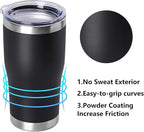 DOMICARE 20oz Tumbler with Lid Stainless Steel Tumblers Bulk, Double Wall - Image 2