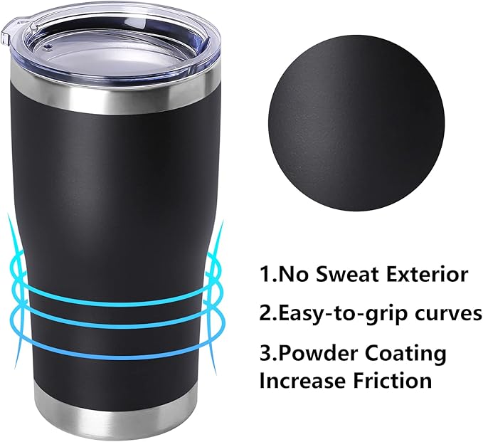 DOMICARE 20oz Tumbler with Lid Stainless Steel Tumblers Bulk, Double Wall - Image 2