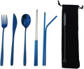 7 Pcs Portable Flatware Set, 304 Stainless Steel Cutlery Set Travel Utensils by Uniturcky
