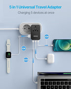 Universal Travel Adapter, VINTAR 100W GaN International Power Adapter - Image 4