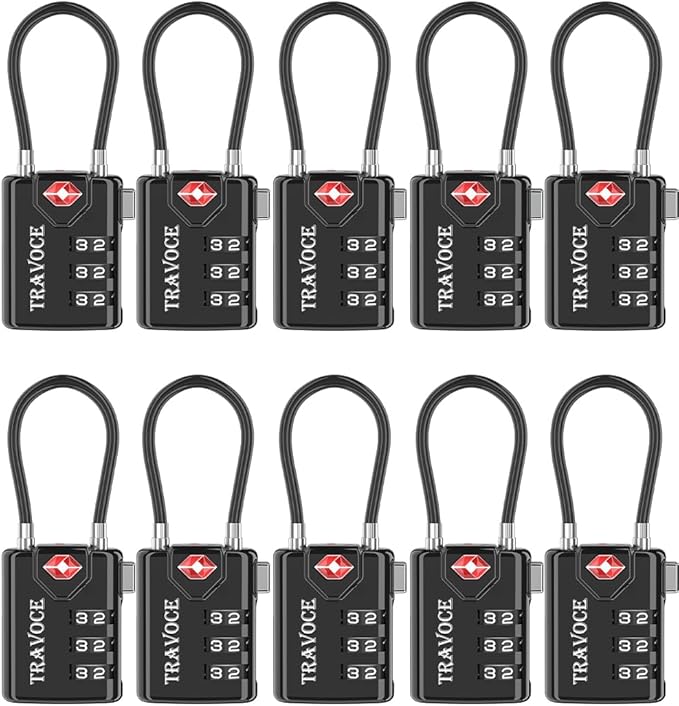 TSA Approved Luggage Locks, Travel Locks Which Also Work Great as Gym Locks by TRAVOCE