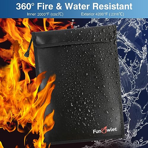 Fireproof Waterproof Money Document Bag (Black)