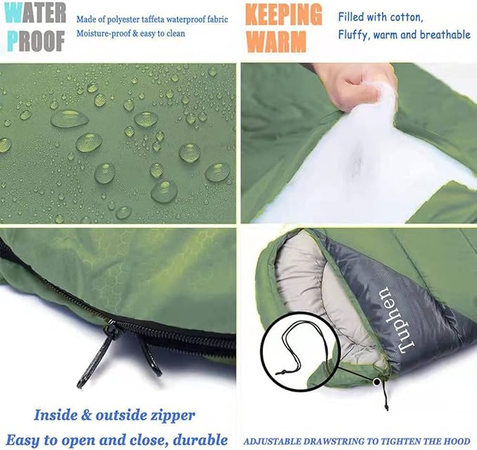 tuphen- Sleeping Bags for Adults Kids Boys Girls Backpacking Hiking Camping - Image 2
