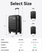 LUGGEX Carry On Luggage 22x14x9 Airline Approved, Expandable Polycarbonate - Image 8