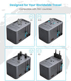 Universal Travel Adapter, VINTAR 75W GaN International Power Adapter - Image 3