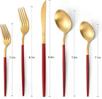 Matte Red Gold Silverware Set, 20-Piece Stainless Steel Flatware Set, Satin - Image 2