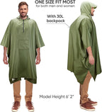 PTEROMY Hooded Rain Poncho for Adult - Image 4