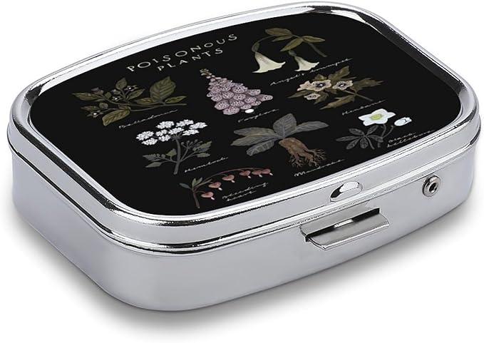 Metal 2 Compartment Pill Organizer Travel Friendly Portable Compact Pill Box - Image 3
