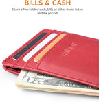 Buffway Mens Slim Wallet, Minimalist Thin Front Pocket Leather Credit Card - Image 5