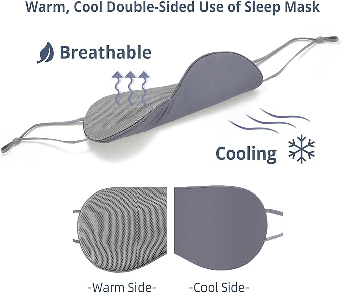 Sleeping Mask 2 Pack, Cool Double-Sided Use of Sleep Mask, Super Soft Blindfold - Image 2