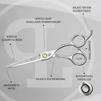 Professional Hair Cutting Scissors 6.5" - German High Carbon Steel Barber Shears with Convex Blades, Ergonomic Design for Salon & Home Use - Pius Lang