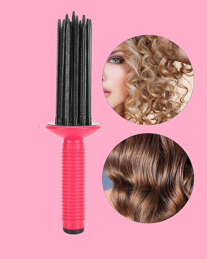 Hair Fluffy Styling Curler Curls Comb,Hair Curler Curling Make Up Brush Roller Tool Portable Comb Anti‑Slip Professional Round Hair Brush for Home Personal Use Travel