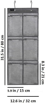 2 Pack Minimalist Black Over The Door Hanging Closet Shoe Holder Organizer - Image 6