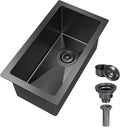 10 inch Bar Sink Undermount, 10x18 inch Small Bar Sink Gunmetal Black by Winnpex
