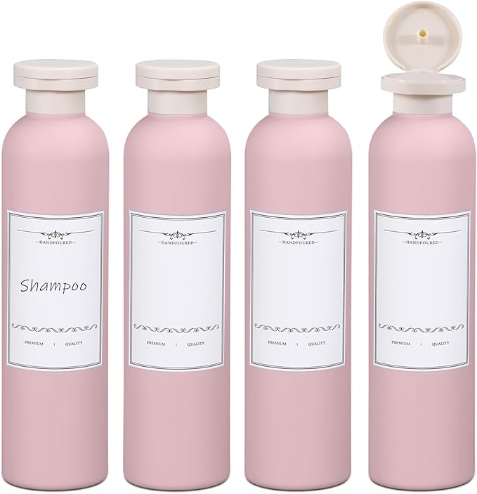 ASEVAT 8.8oz 4pack Refillable Travel Shampoo and Conditioner Bottles, Travel by ASEVAT