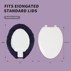 Microfiber Elongated Toilet Seat Cover 19.5"x 15" Machine Washable Solid Toilet - Image 2