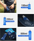 Folding Soft Flask Portable Collapsible Running Lightweight Water Bottle - Image 3