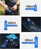 Folding Soft Flask Portable Collapsible Running Lightweight Water Bottle - Image 3