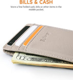 Buffway Mens Slim Wallet, Minimalist Thin Front Pocket Leather Credit Card - Image 5