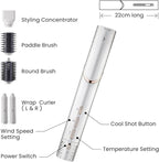 GLAMUP 5-in-1 Flexible Styler Multi Hair Styler - Advanced High-Speed Hair Dryer, Magic Styler with Tight Grip, for Travel, Fast Drying, No Heat Damage, Gift Set