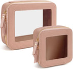 Travel Clear Makeup Bag Set, TSA Approved Cosmetic Bag Case by FFpaw
