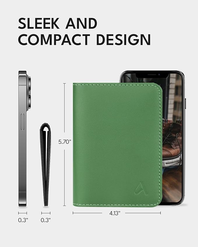 ALLIVE Passport Holder for Travel Women Men, Genuine Leather Passport Cover - Image 6