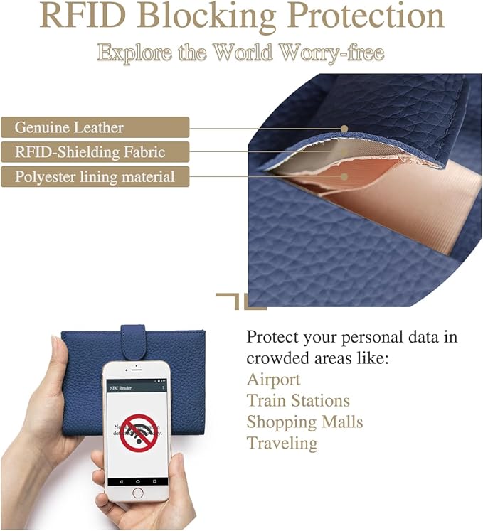 RFID Slim Leather Passport Holder - Image 4