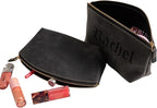 Luxury Personalized Leather Makeup Bags Crafted in USA, Full-Grain Leather Cosmetic Bag Engraved Name Initials or Logo, Birthday Anniversary Christmas or Mother Gift, Italian Zipper, Purse for Women