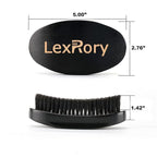 360 Curved Wave Brush For Men - Medium Hard Palm Wave Hair Brushes - Made with Beech Mix Nature Boar Bristle Brush For Black Hair (Black)