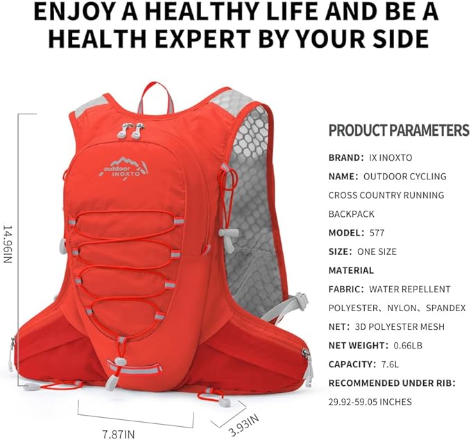 Running Hydration Vest for Men Women Water Backpack for Running 3L Running - Image 2